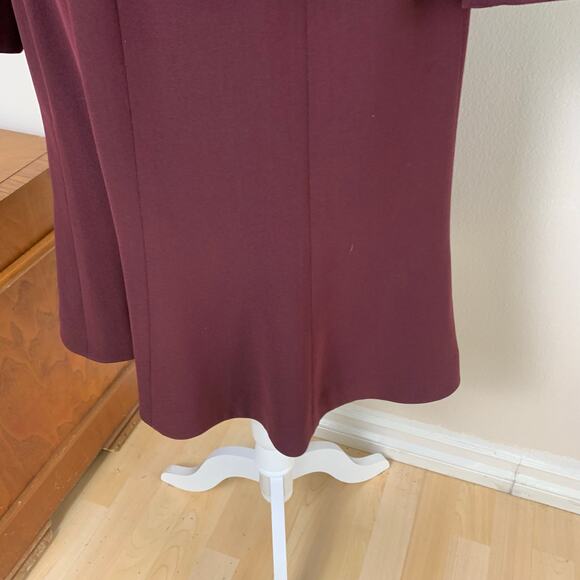 Anne Klein Petite Sz 10P 2-Piece Skirt Suit / Blazer Jacket Burgundy Minimalist - Picture 7 of 10